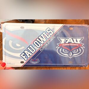 Florida Atlantic University Owls Metal Auto Tag License Plate, Split Design